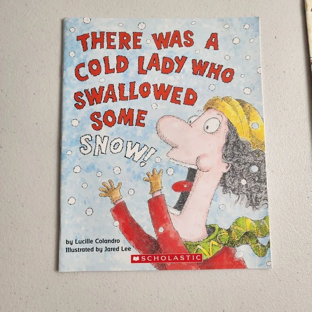 Lot of 3 Scholastic Books by Lucille Colandro There Was an Old Lady Kids Story